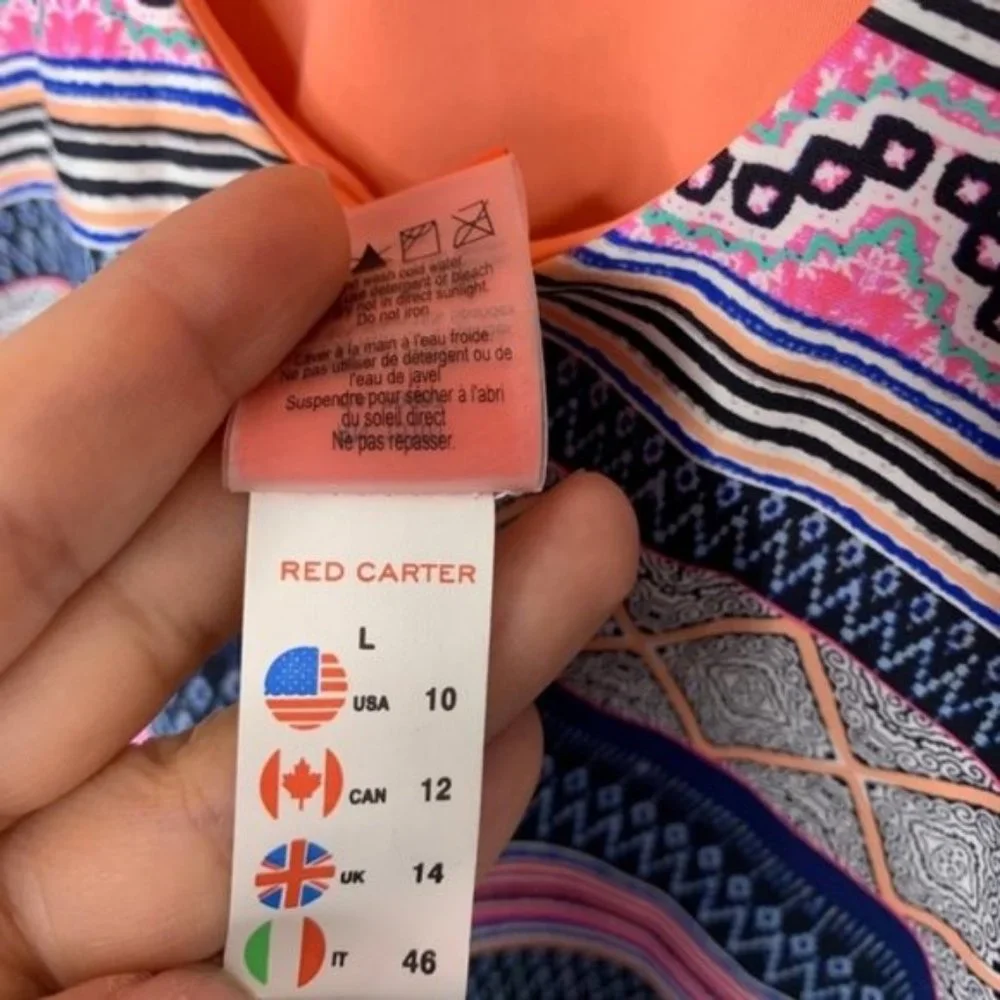 Red Carter Cali Knotted Side Maillot 1-Piece NWOT - Picture 9 of 10